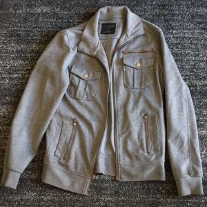 Gray Sweater-Style Field Jacket